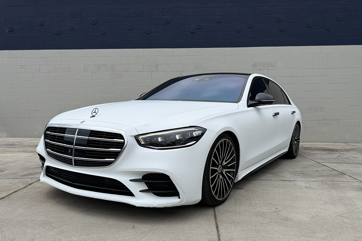 White Mercedes S-Class